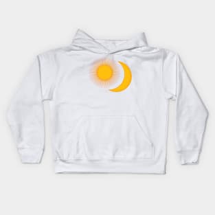 Sun and Moon logo design Kids Hoodie